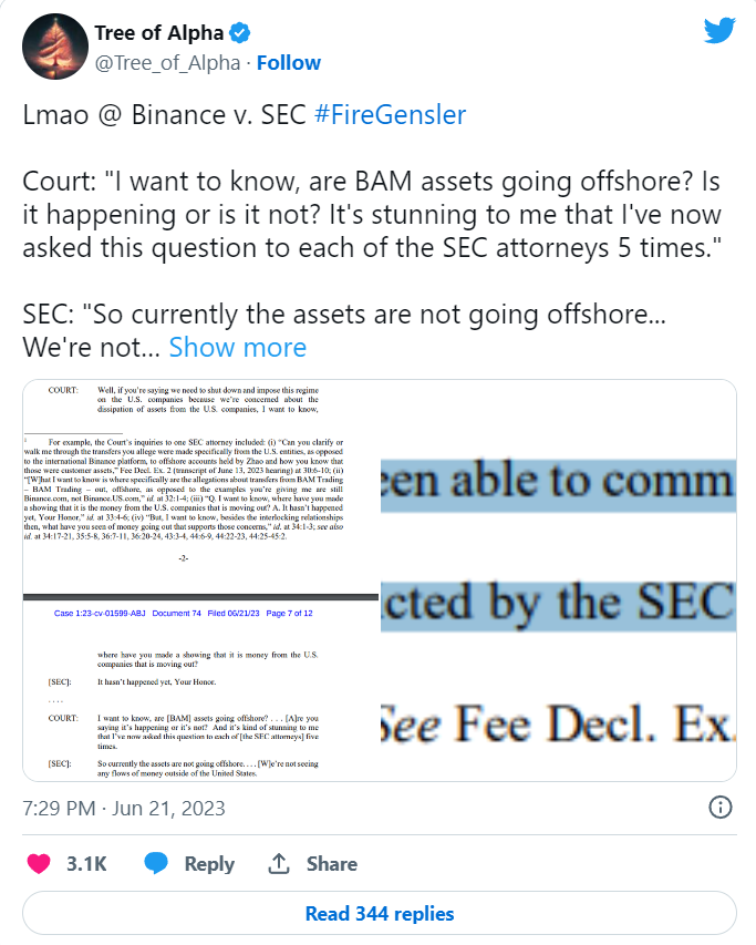 Binance CEO Accuses SEC of Issuing Misleading Statements Regarding Assets - news