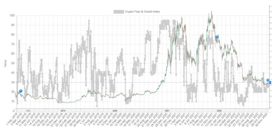 Comparison of the Fear and Greed Index with Bitcoin's behavior