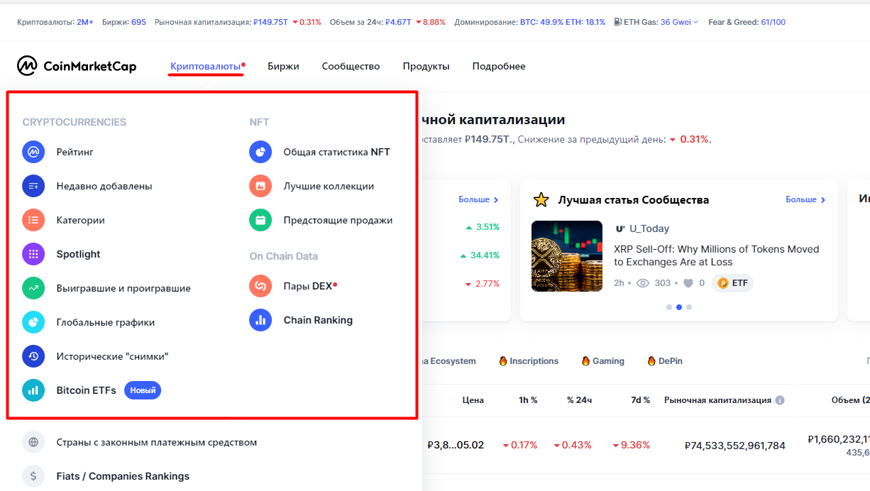 CoinMarketCap:  Универсальный гид по миру криптовалют - news