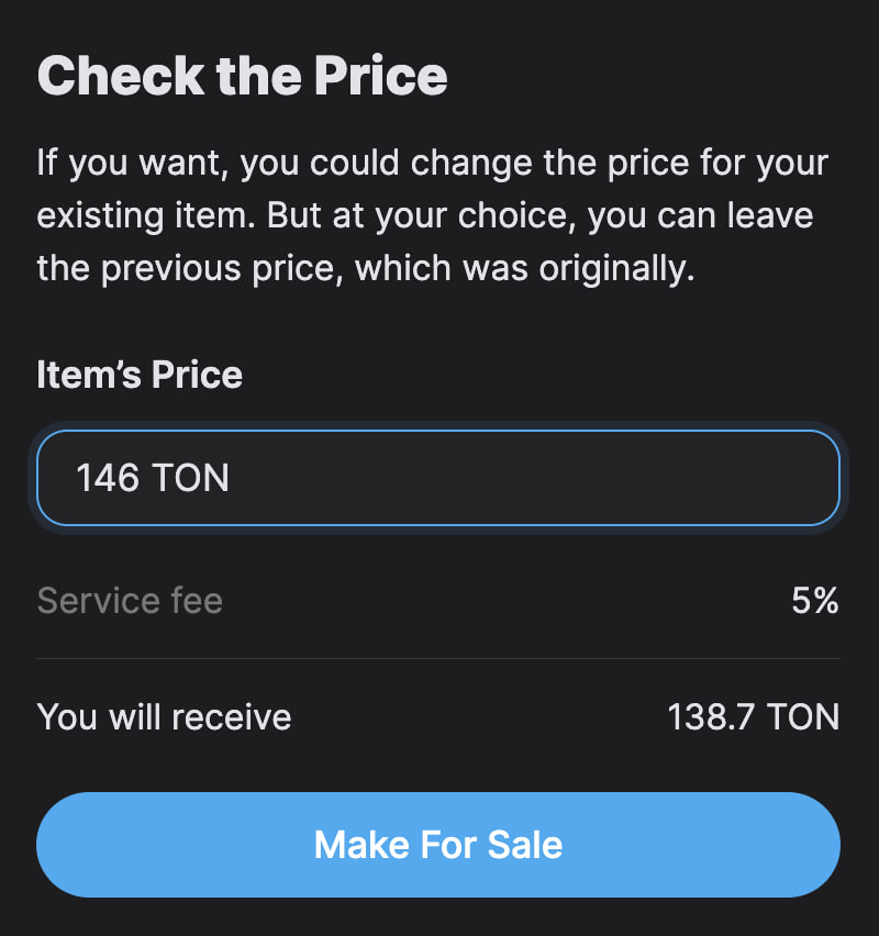 Choosing the NFT price