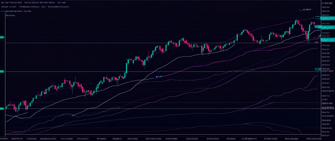 График торговли криптовалютами с индикатором Stochastic RSI, показывающий зоны перекупленности и перепроданности с чувствительными колебаниями рынка.