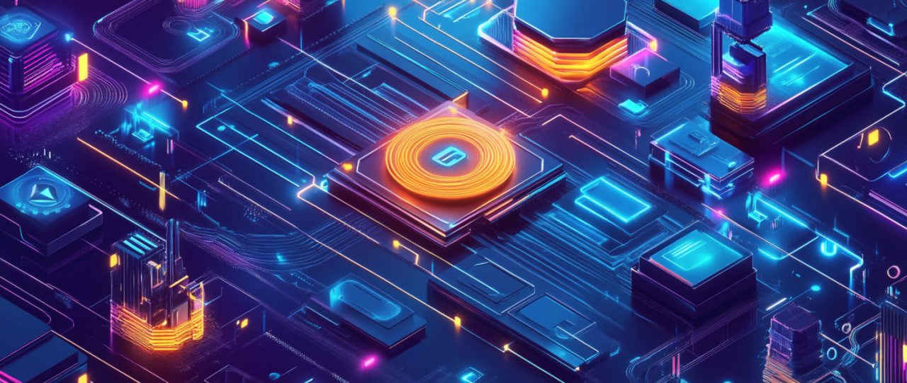 Graphic representation of the Sun.io platform on the TRON blockchain, showing digital assets in liquidity pools, staking nodes, and cryptocurrency exchange.