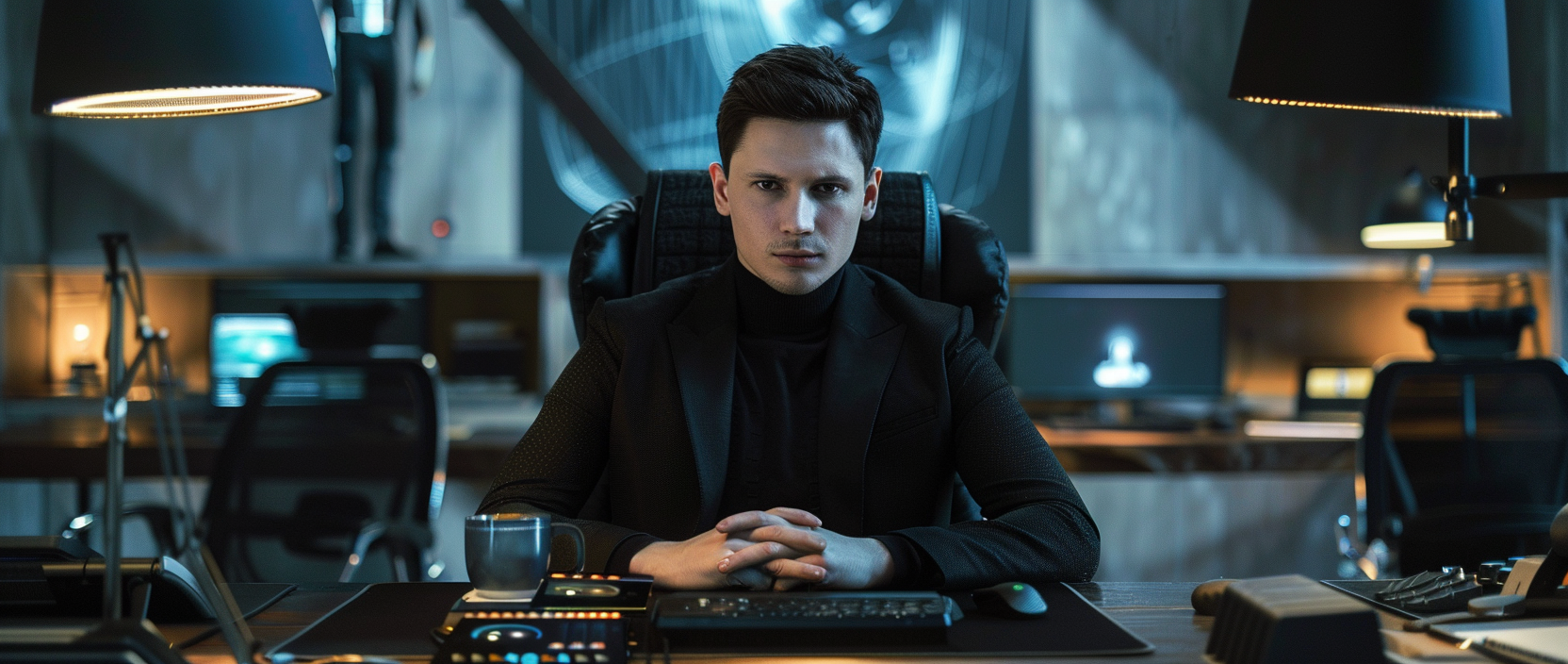 Pavel Durov at his desk, working on Telegram