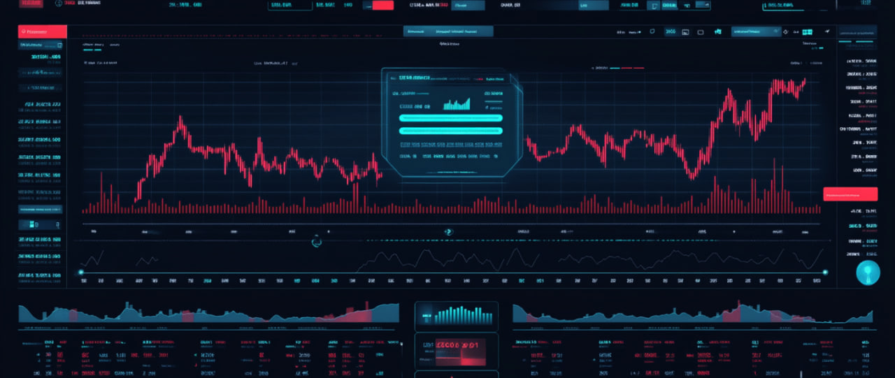 Cryptocurrency trading chart with order book integration