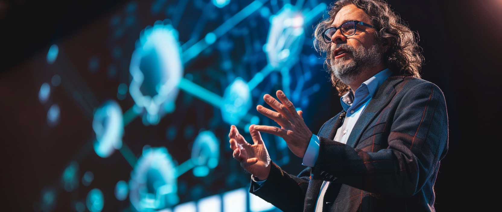 David Schwartz presenting Ripple technology at a conference