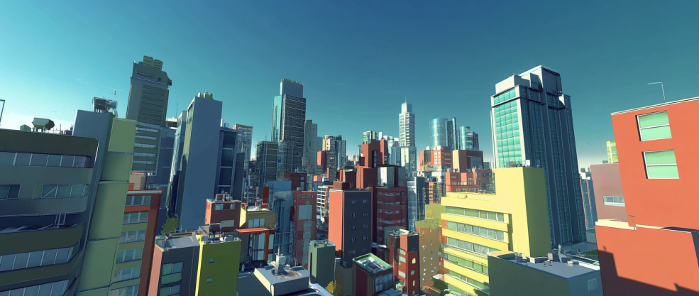 Virtual CITYHOLDER city with various buildings and infrastructure