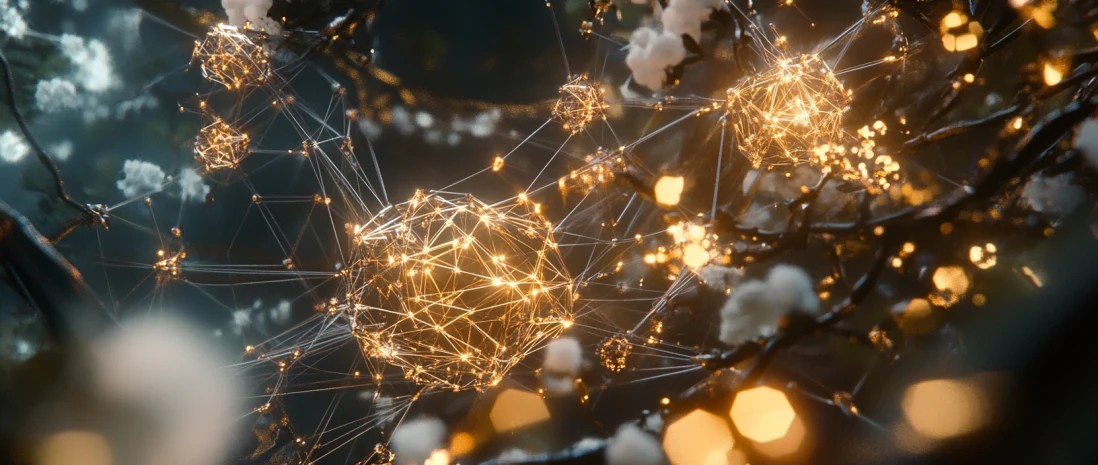 Graphical representation of the Fortytwo network, data transmission, and AI algorithms
