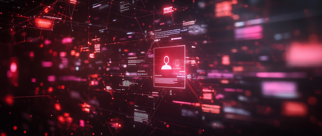 Illustration showing the concept of a decentralized social network Wunder.Social with an emphasis on innovation and data security