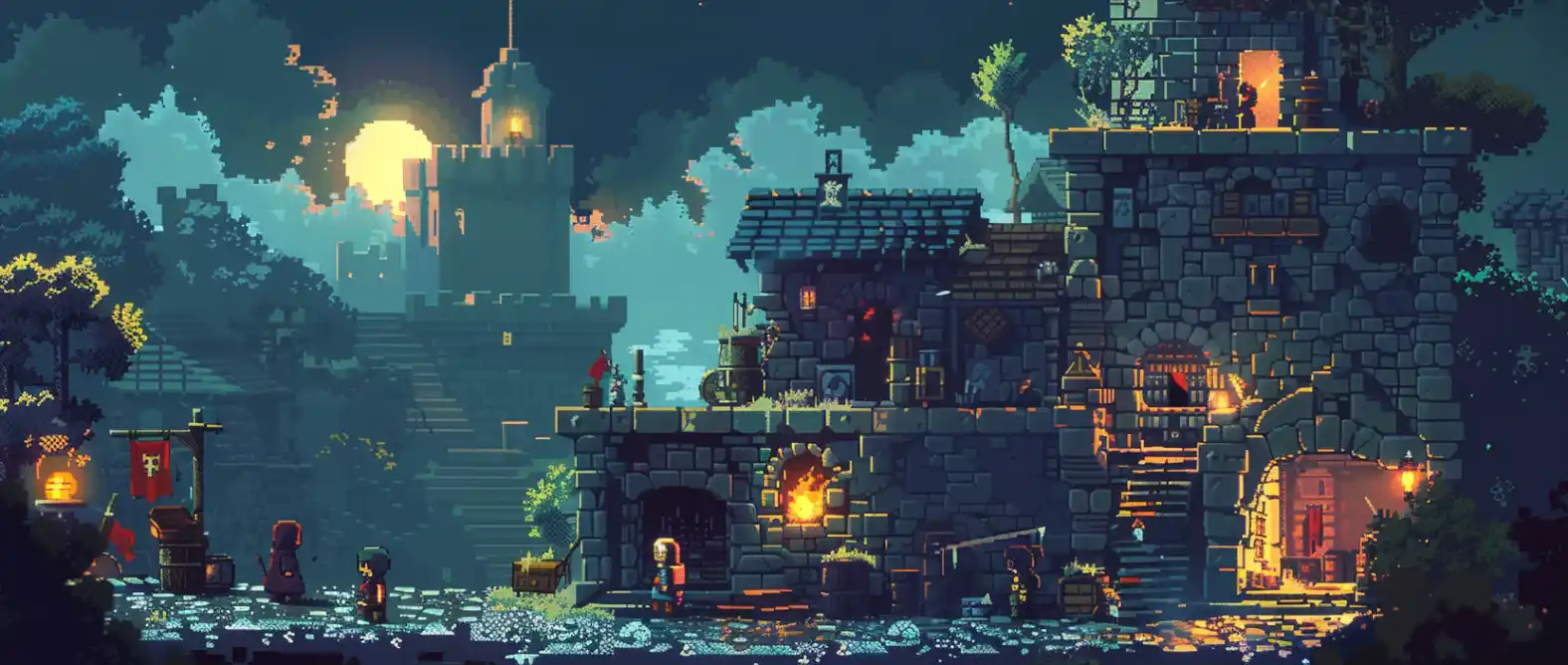 Сражение в Swipe Quest Pixel в пиксельной графике