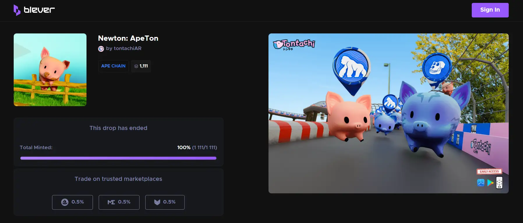 Tontachi is an AR game on the ApeChain blockchain