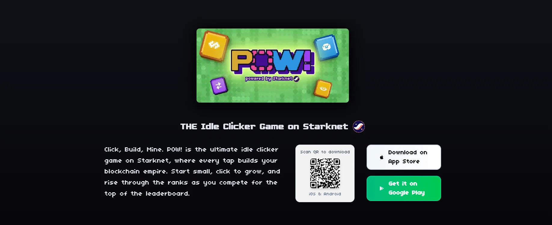 POW — blockchain game built on Starknet